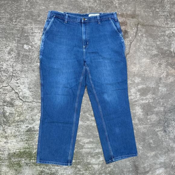 Carhartt Jeans Carpenter Denim Straight Leg High Rise Blue Size 38/30 - Picture 1 of 3